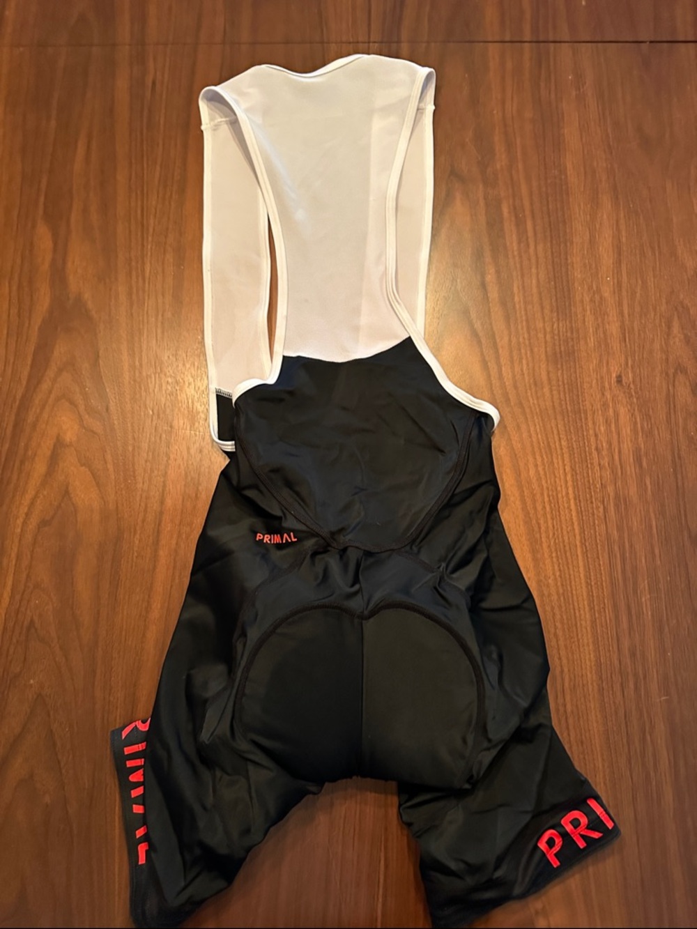 Primal Black Cycling Bib Shorts with White Straps - Picture 3 of 3